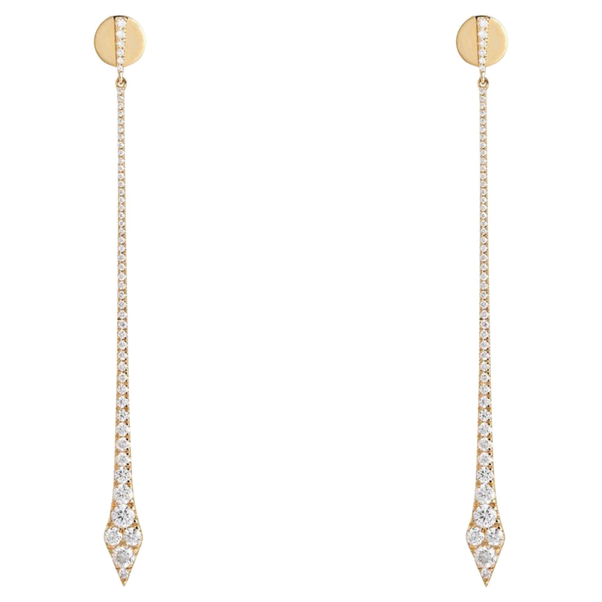 Stardust Climber 14K (or 18k upon request) Yellow Gold Diamond Curve Earrings