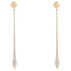 Stardust Climber 14K (or 18k upon request) Yellow Gold Diamond Curve Earrings