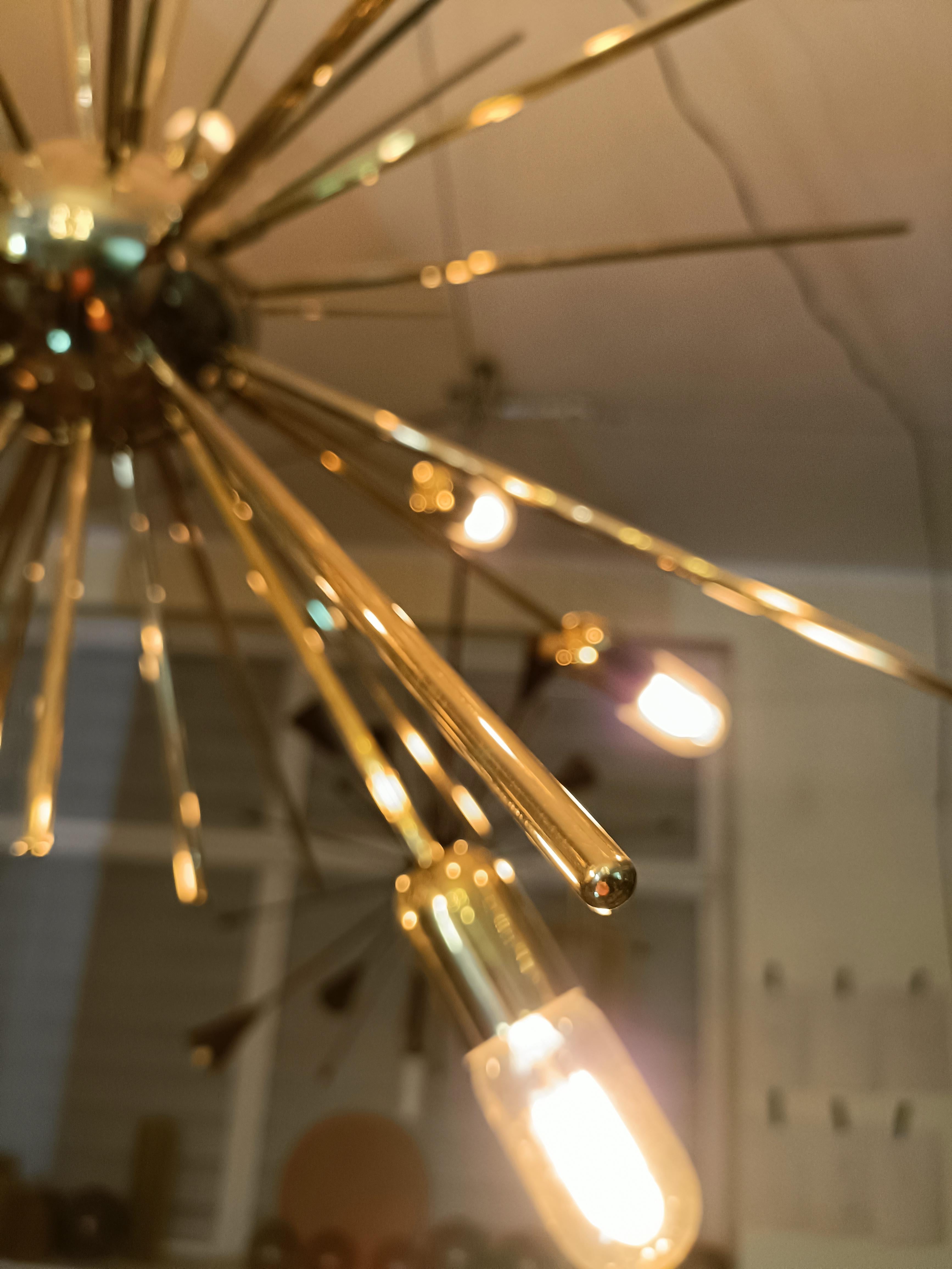 Contemporary Stardust - large Sputnik chandelier, solid brass, 90cm (35 inch), available now  For Sale