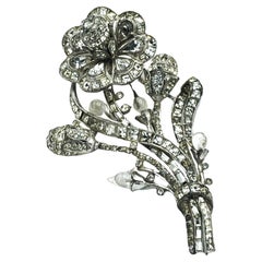 STARET/STAR - Novelty Company, RHINESTONE FLOWER BROOCH, Chicago 1922-1947