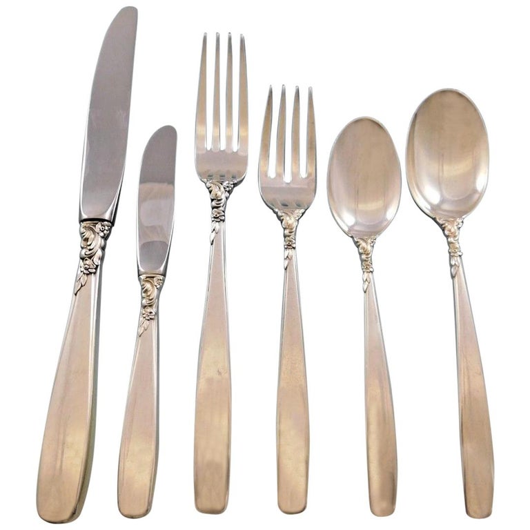 Starfire by Lunt Sterling Silver Flatware Set for 12 Service 78 Pieces For Sale