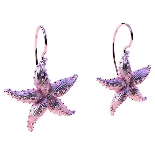 White gold starfish earrings Clearance