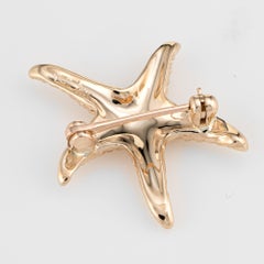 Starfish Brooch Pin Vintage 14 Karat Gold Textured Estate Fine Marine Jewelry