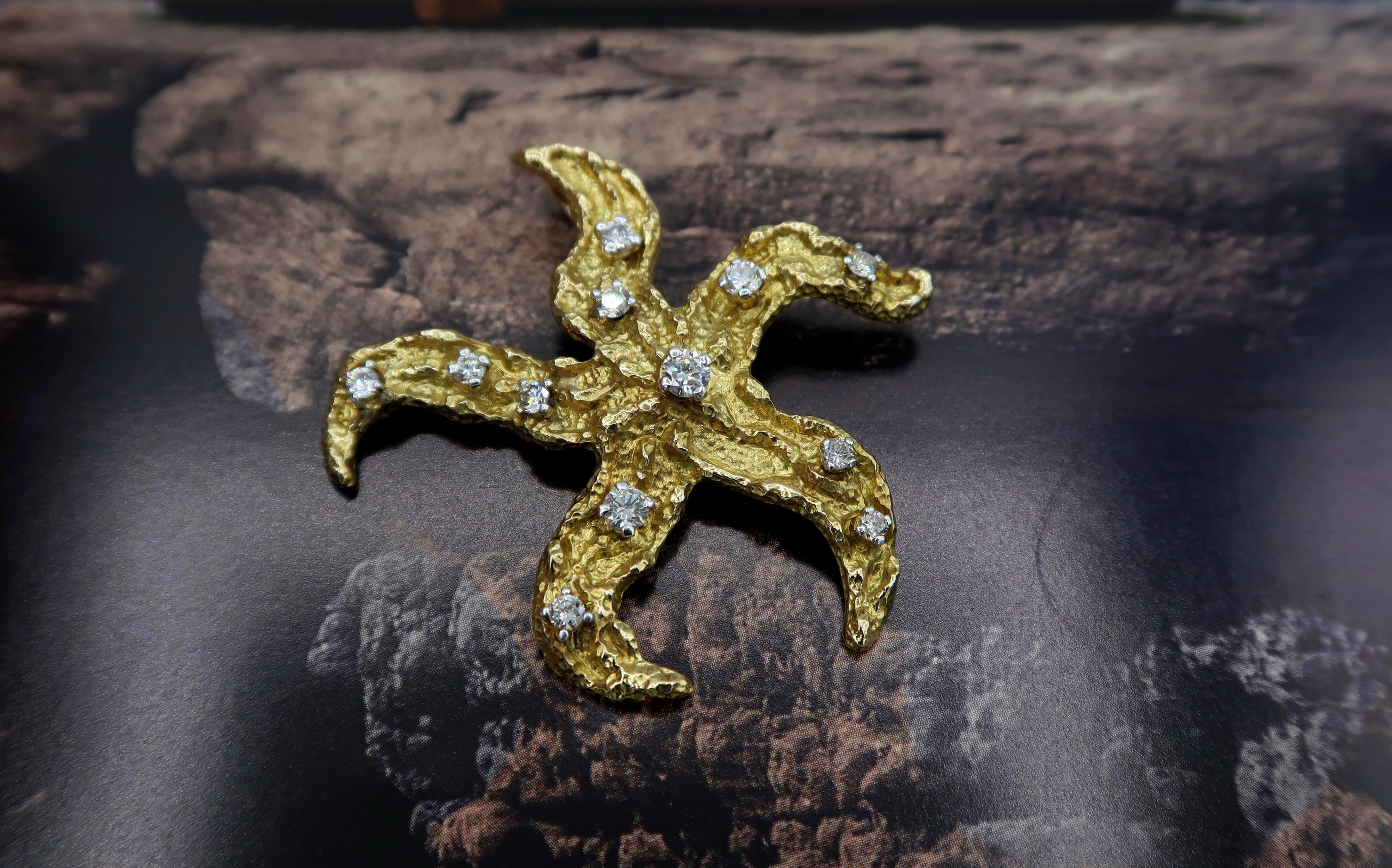 starfish diamond pendant