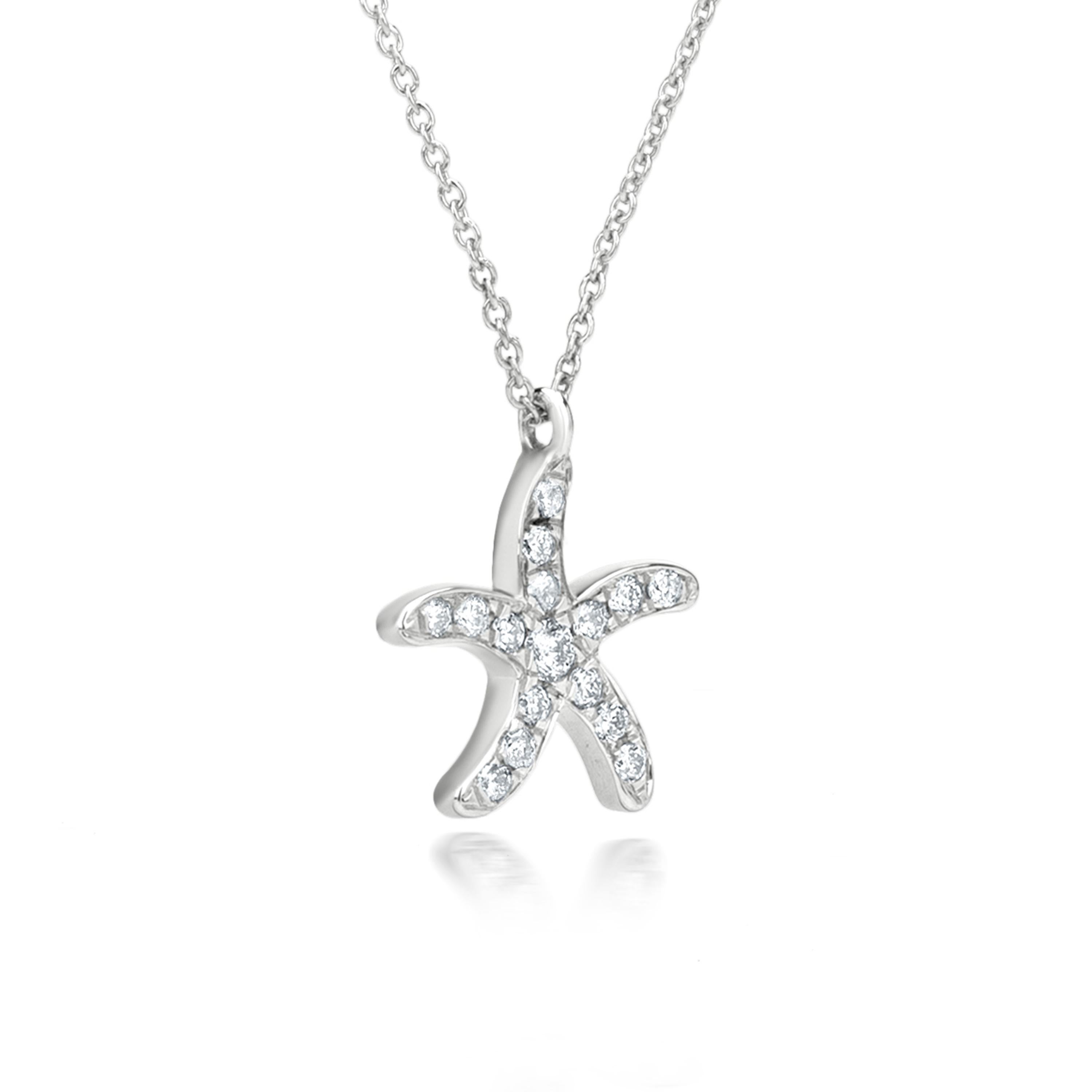 white gold starfish necklace