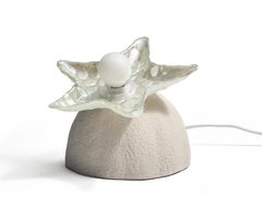 Starfish Green Glass Concrete Whimsical Organic Contemporary Table Lamp