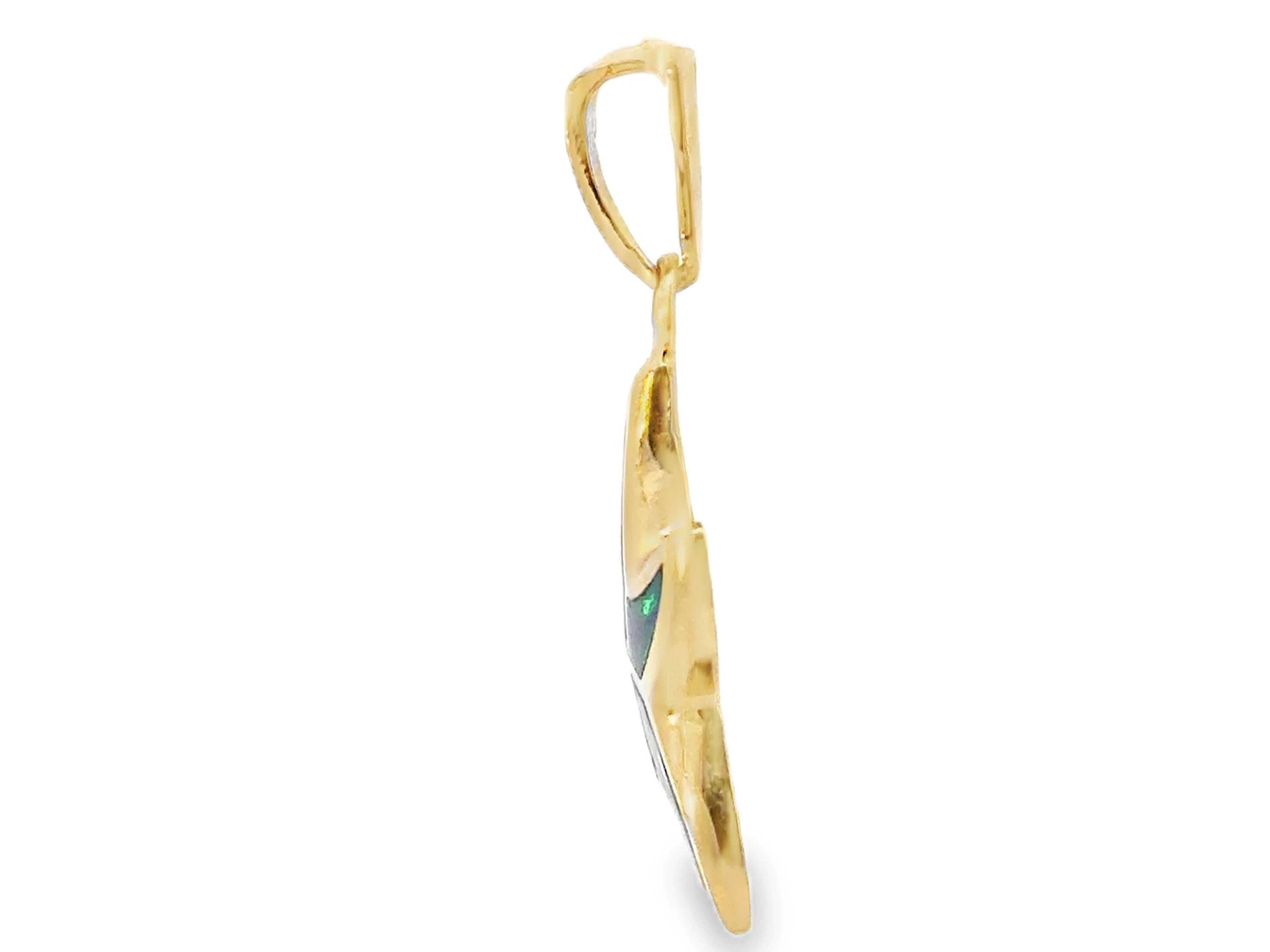 Pendentif incrusté d'opales étoile de mer en or jaune 14 carats Pour femmes en vente
