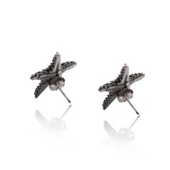Starfish oxidate sterling silver earrings by Giovanni Raspini