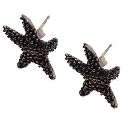 Starfish oxidate sterling silver earrings by Giovanni Raspini 