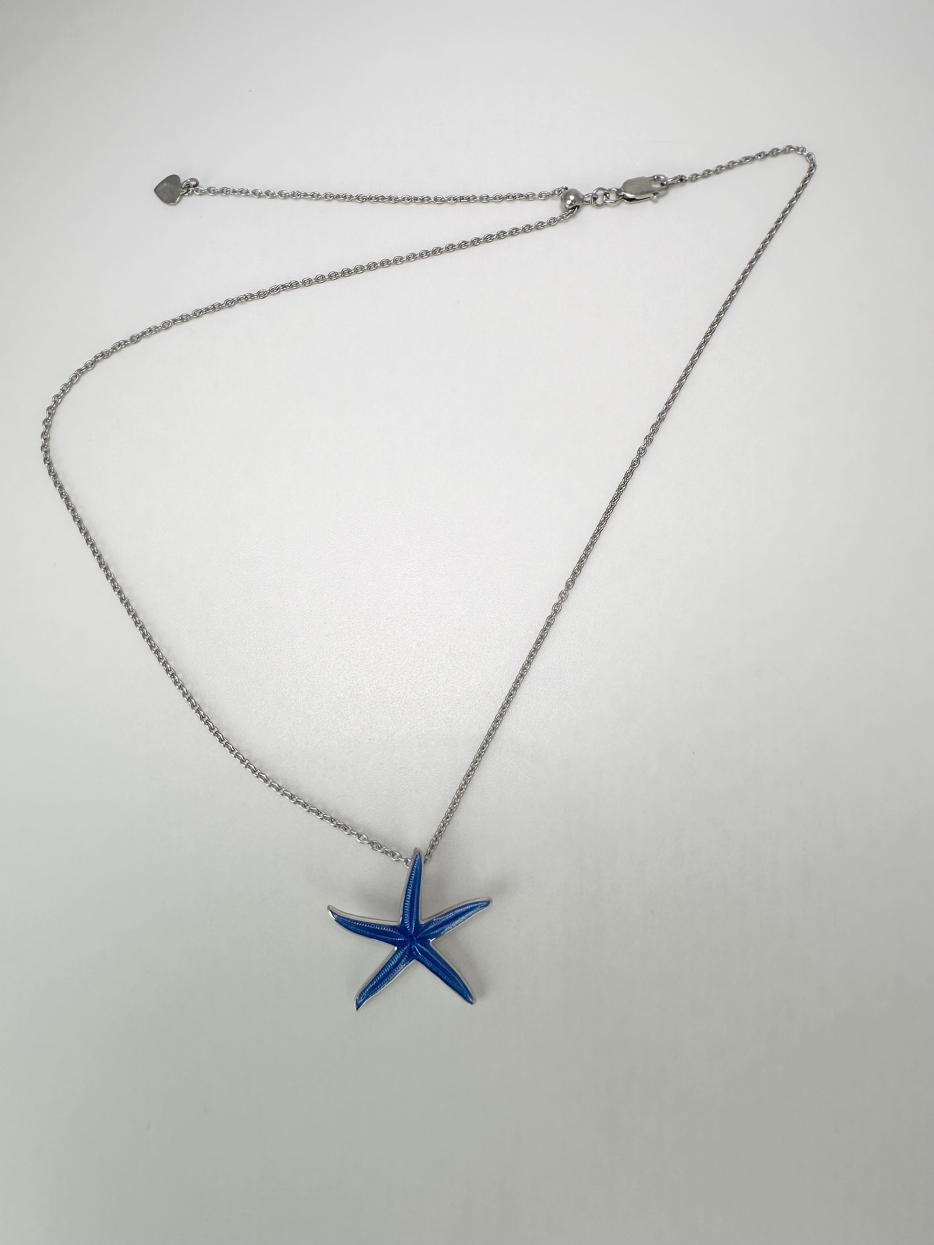 Collier pendentif étoile de mer moderne SS 925 avec pendentif en vente 1