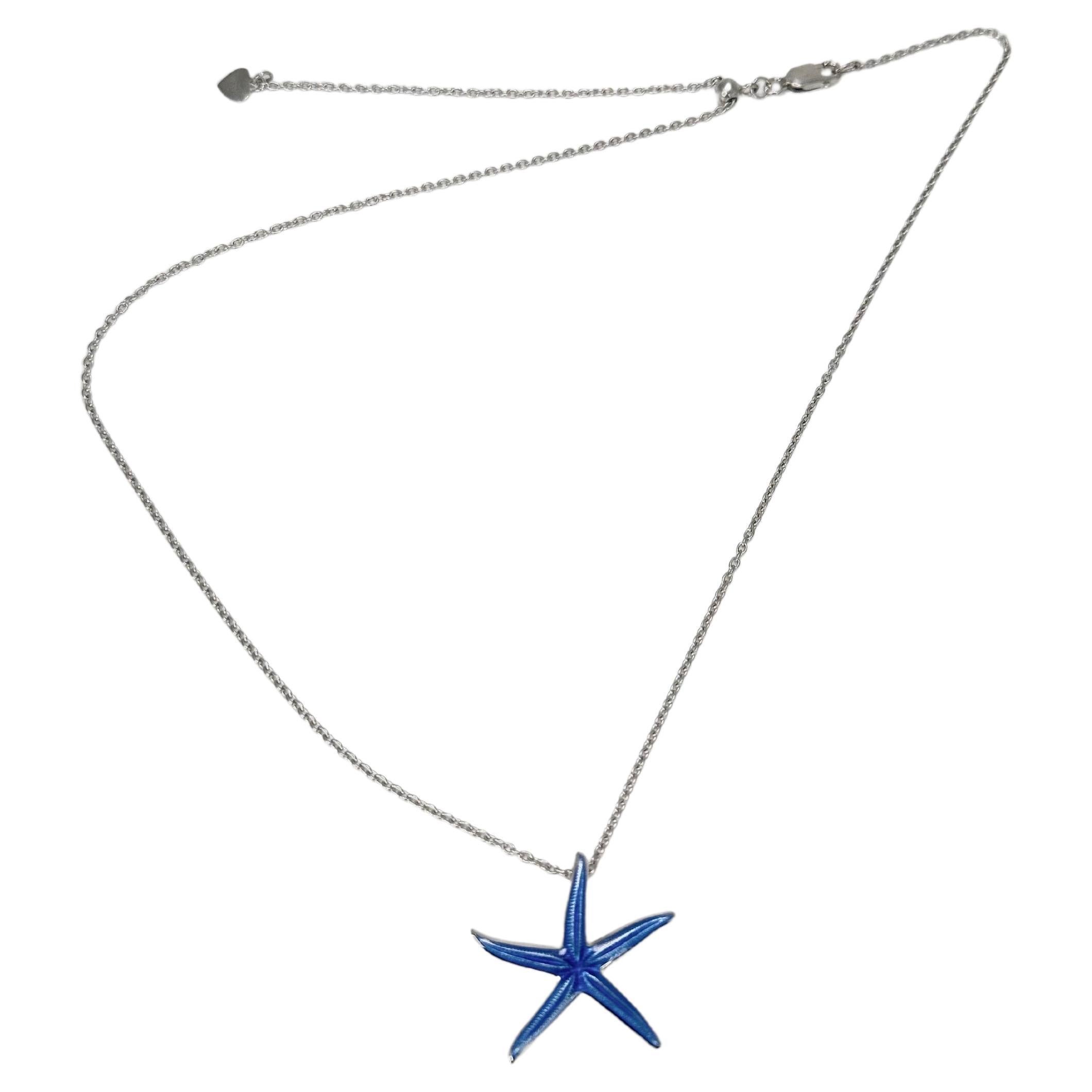 Starfish pendant necklace SS 925 modern sea pendant For Sale