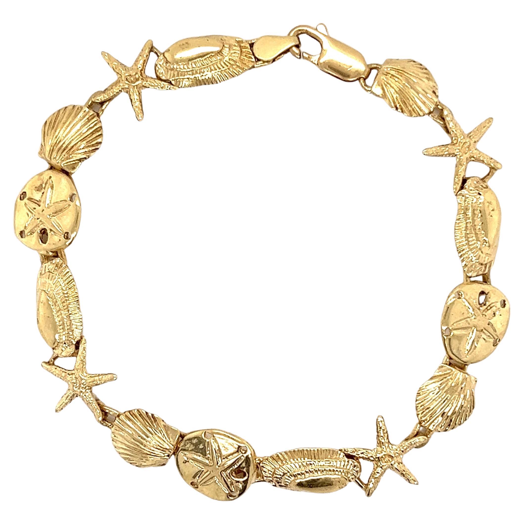 Gemstone And Gold Plated Seashell Bracelet By Bish Bosh Becca   notonthehighstreetcom