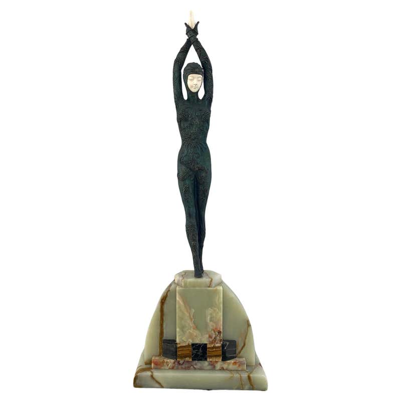 Dimitri Chiparus Art Deco Gilt Bronze and Silvered Sculpture by Dimitri Chiparus For ...