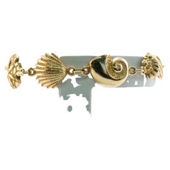 Starfish Seashell Bracelet 14K Gold Nautical Vintage