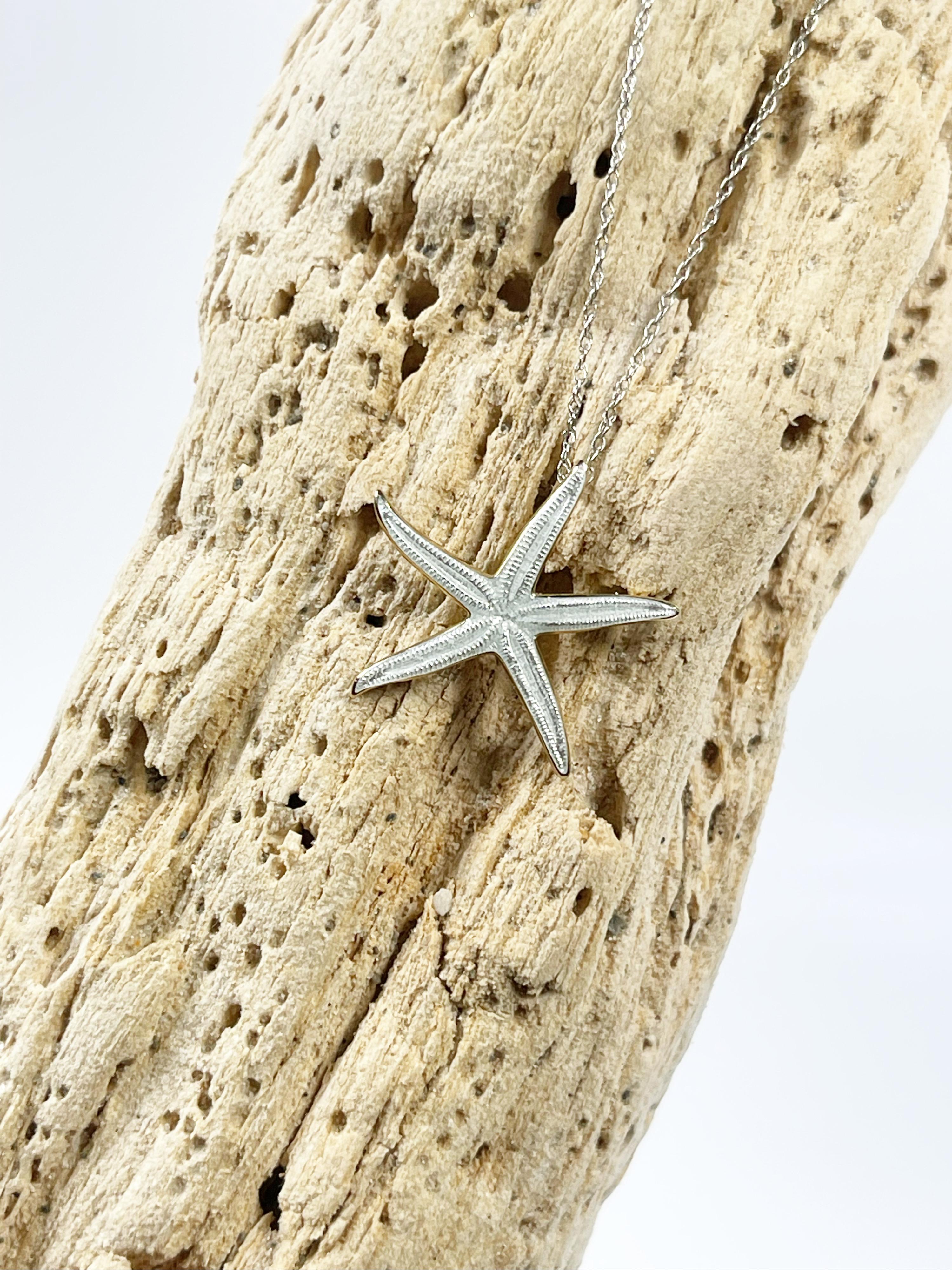 enameled starfish pendant