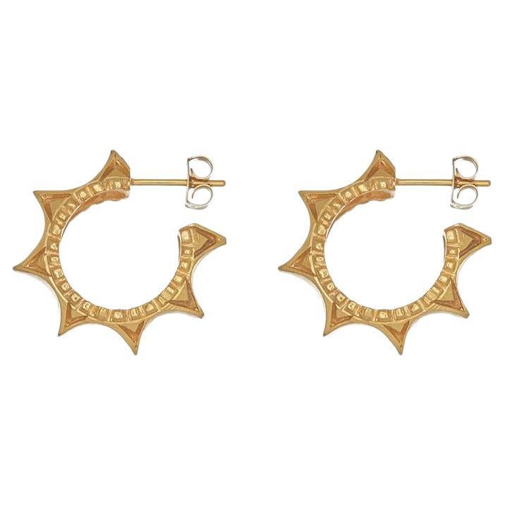 Starfruit Earrings are handcrafted from 24ct gold-plated bronze For Sale