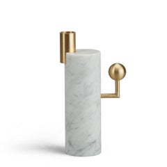 Stargazer Candleholder, Carrara Marble and Brass, by Lara Bohinc, In Stock