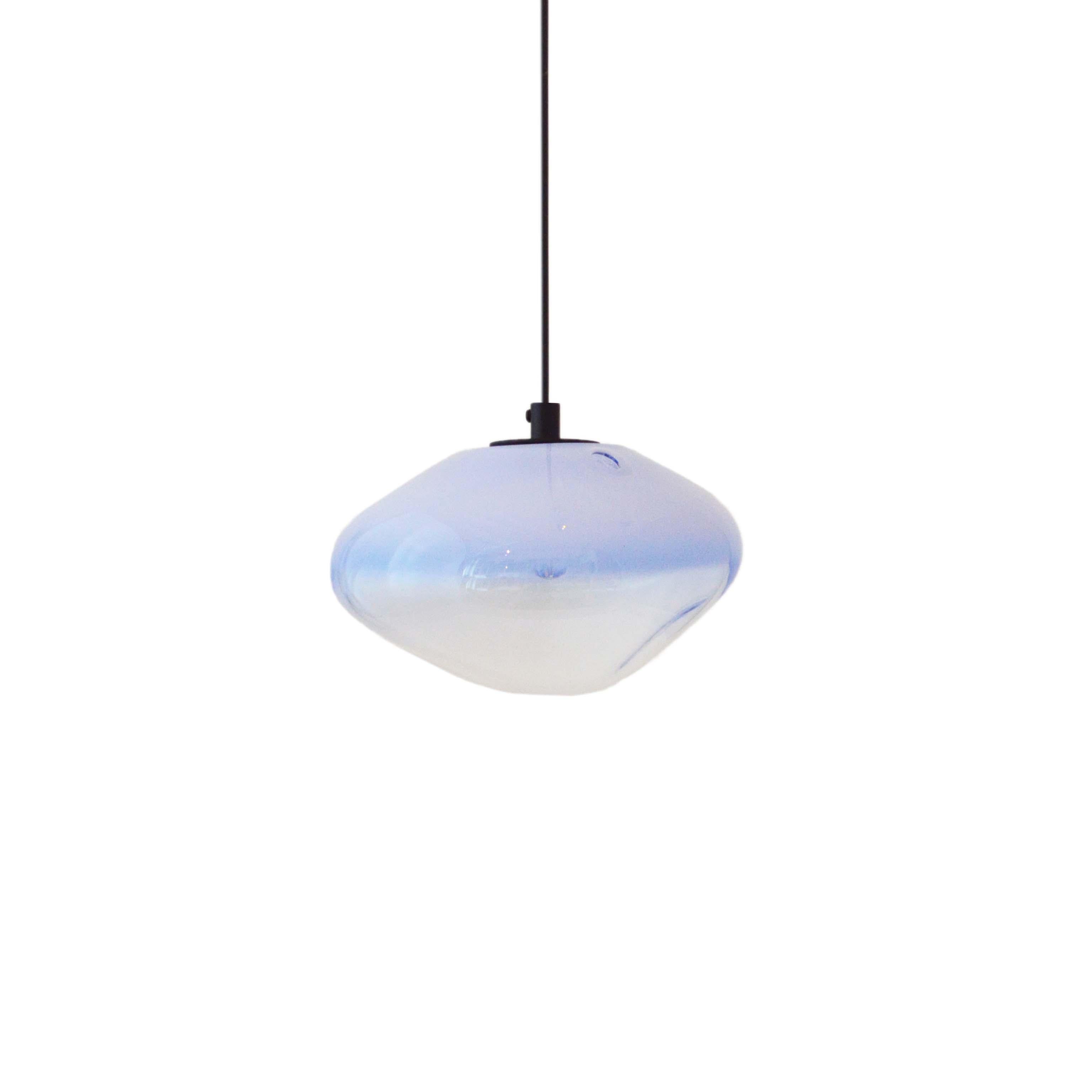 Starglow opaque pendant by ELOA.
No UL listed 
Material: glass, steel, silver.
Dimensions: D 15 x W 13 x H 100 cm.
Also available in different colours and dimensions.

All our lamps can be wired according to each country. If sold to the USA it will