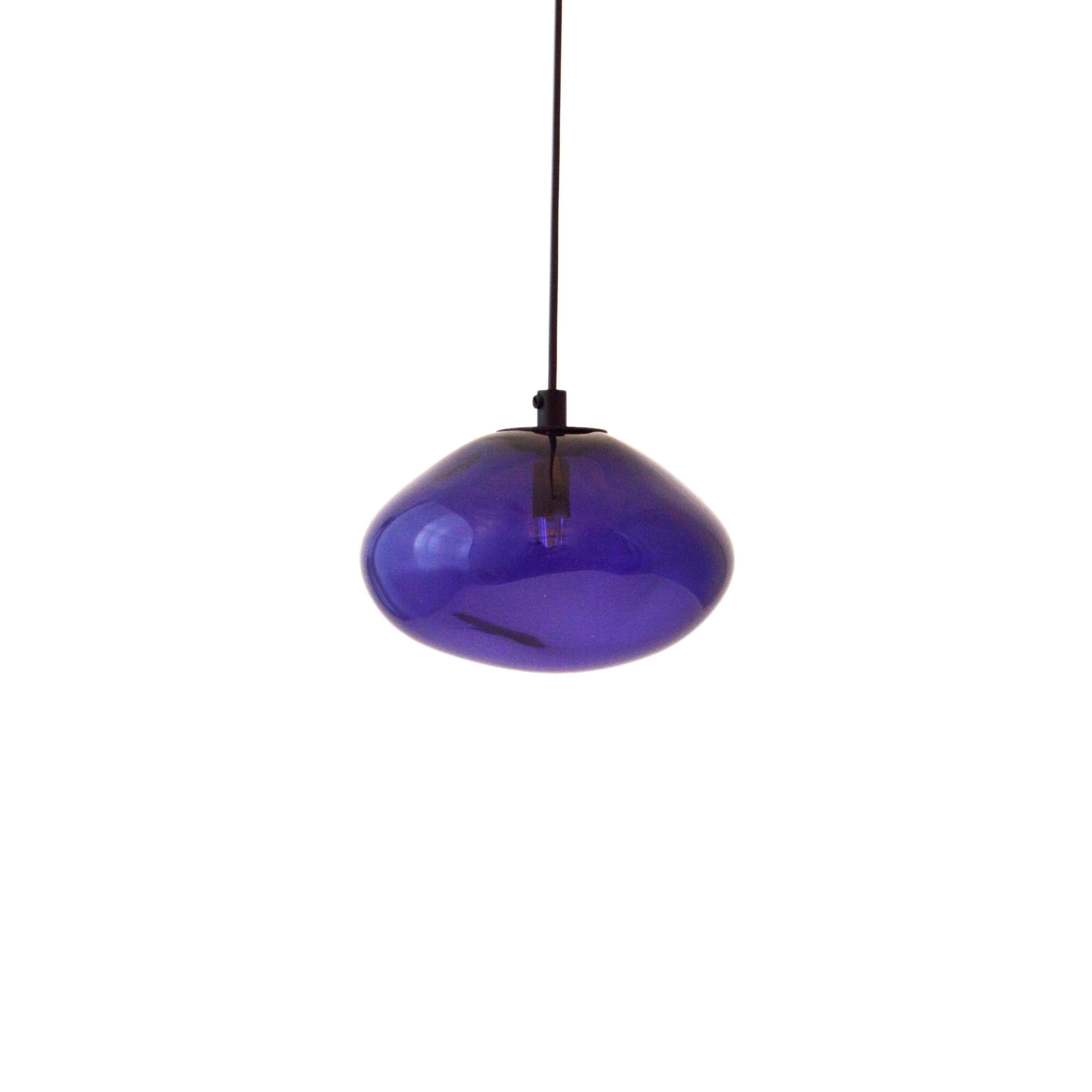 Starglow violet pendant by Eloa.
No UL listed 
Material: glass, steel, silver.
Dimensions: D 15 x W 13 x H 100 cm.
Also available in different colours and dimensions.

All our lamps can be wired according to each country. If sold to the USA it will