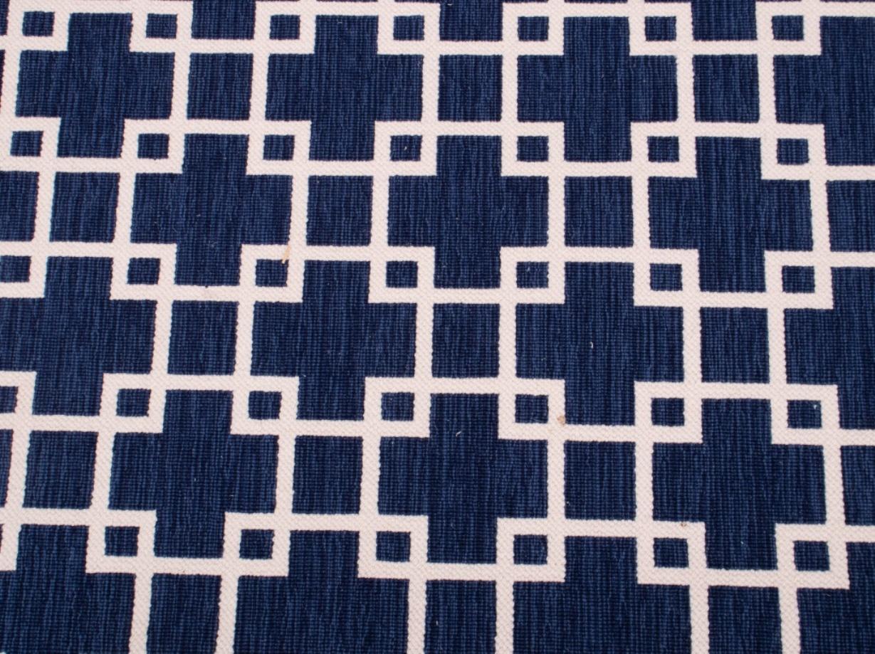 Tapis moderne Stark Carpet bleu et blanc géométrique 12' L x 10' W. (144