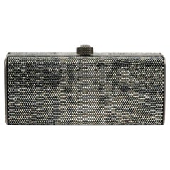 Stark Brilliance Crystal Embellished Suede Box Clutch