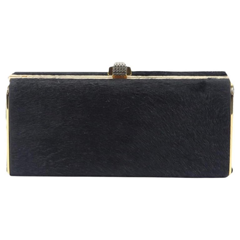Stark Calf Hair And Leather Box Clutch For Sale at 1stDibs
