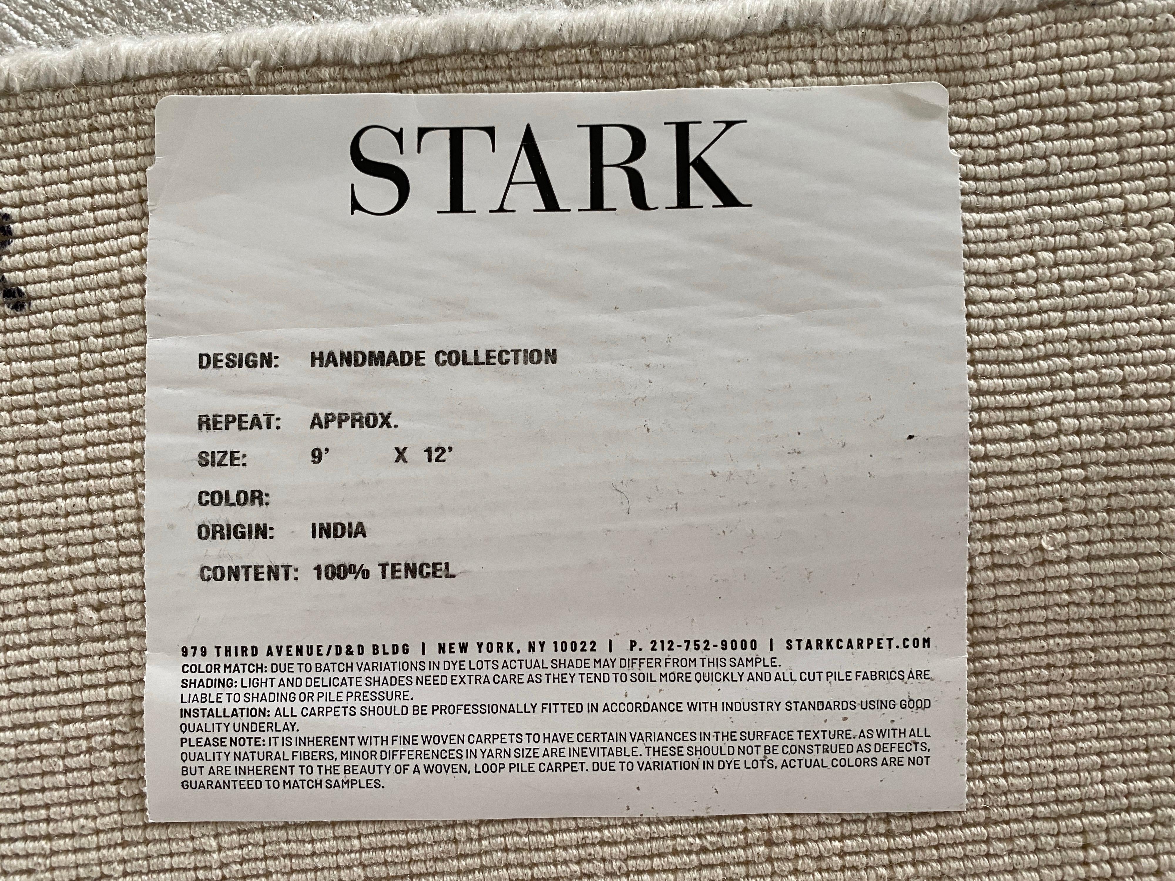 Stark Carpet White and Silver Custom Handmade Rug For Sale 2