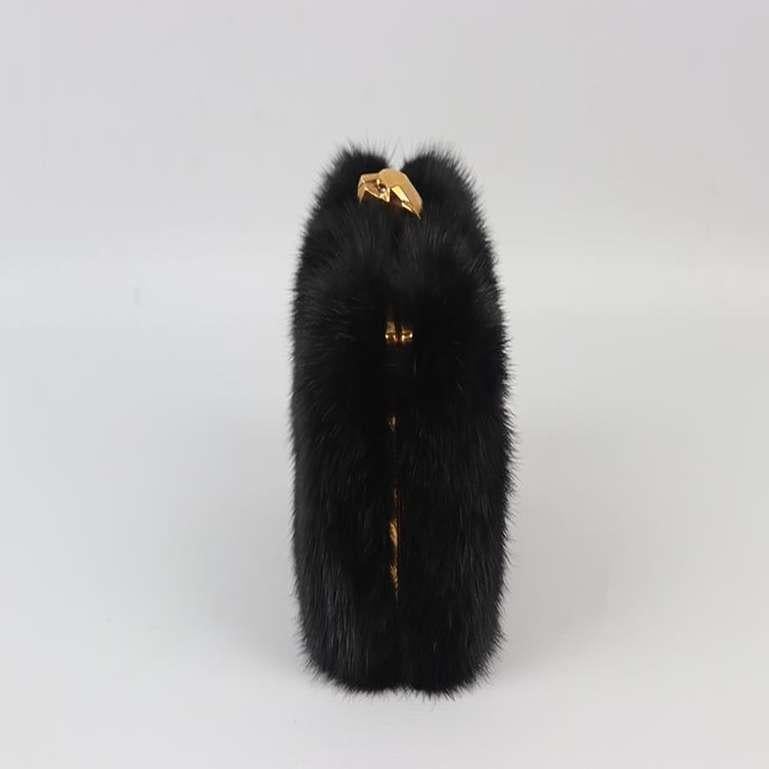 Stark Mink Fur And Suede Box Clutch For Sale 1