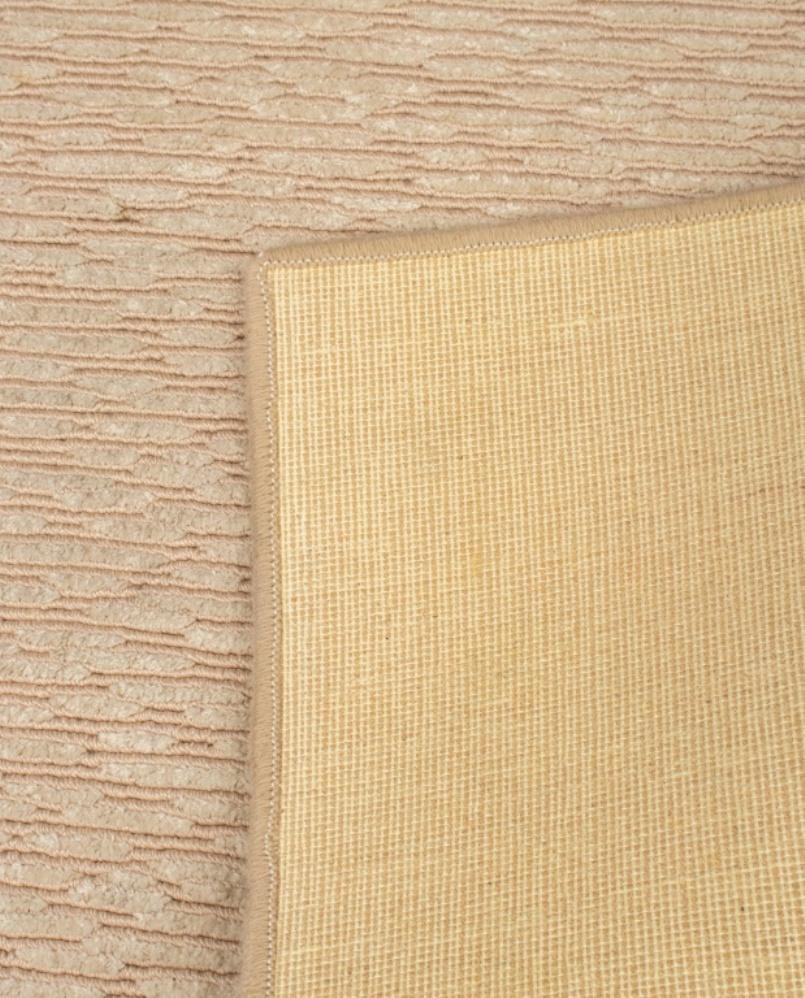 Contemporary Stark Modern Cream Stripe Wool Rug For Sale