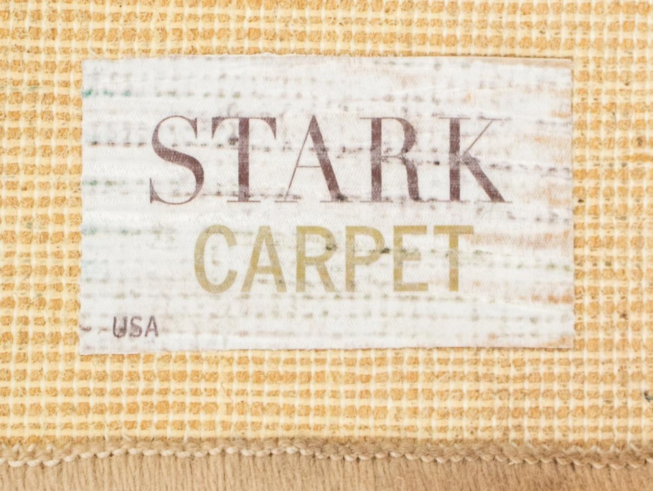 Stark Modern Cream Stripe Wool Rug For Sale 1