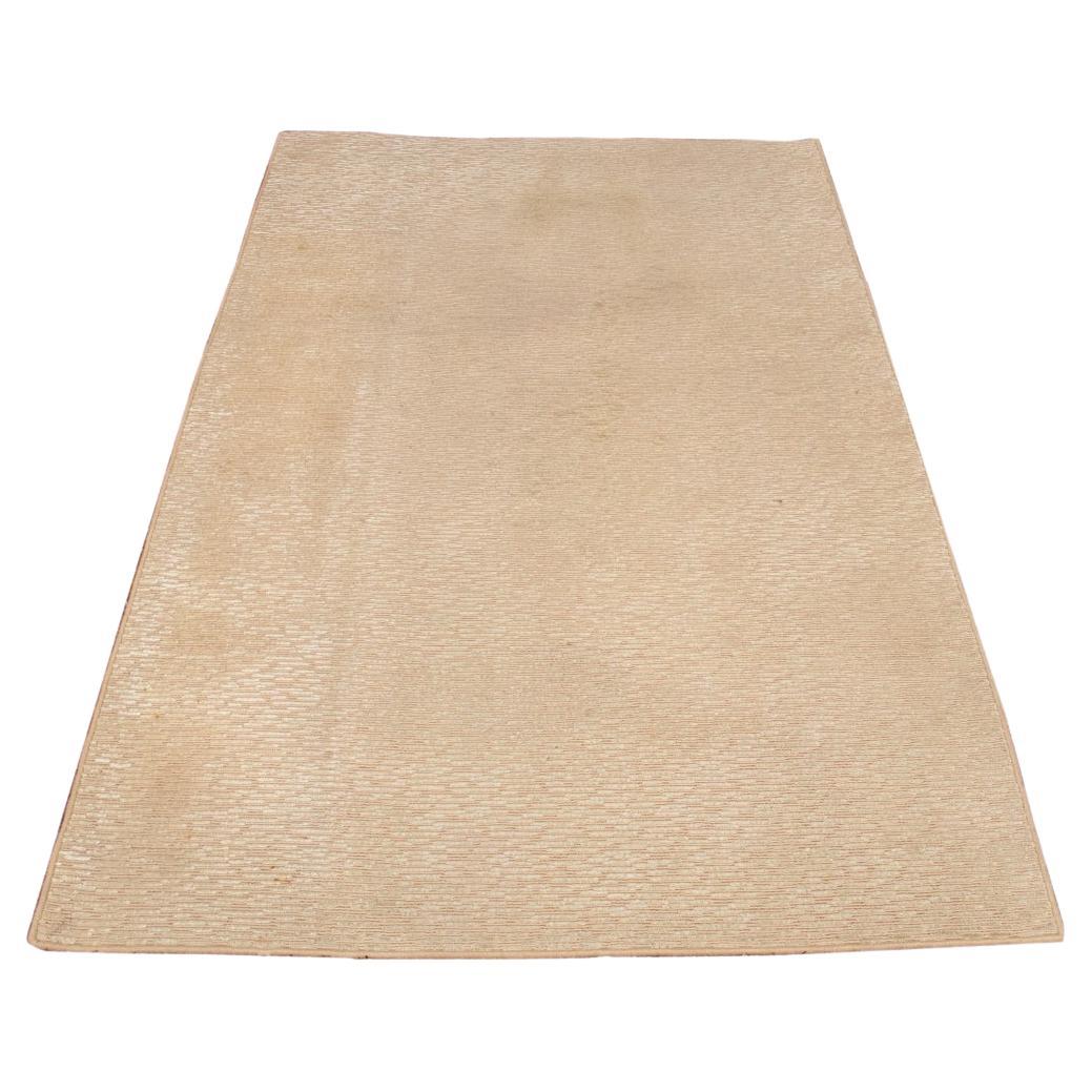 Stark Modern Cream Stripe Wool Rug For Sale