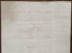 Stark Rug White and Silver Custom Handmade Rug 9' X 12'