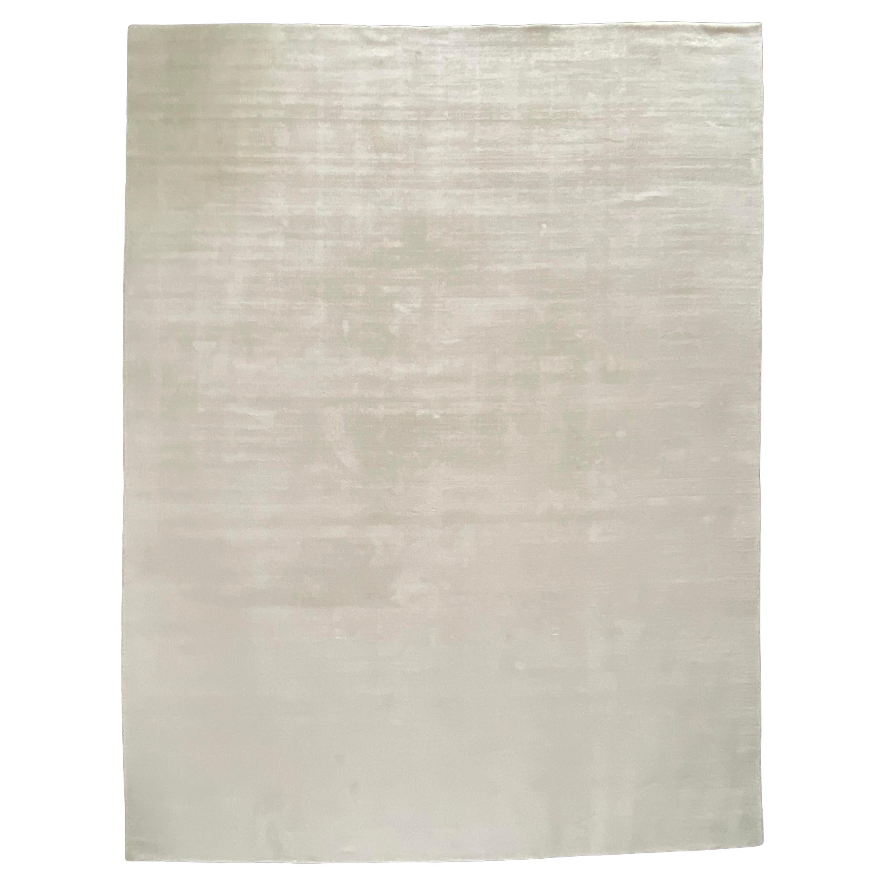 Stark Teppich Weiß und Silber Maßgefertigter handgefertigter Teppich 9' X 12'