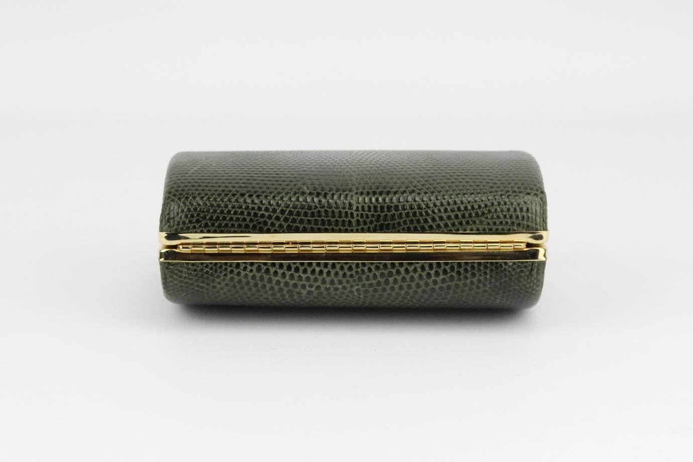 Black Stark Snake Effect Leather Box Clutch For Sale