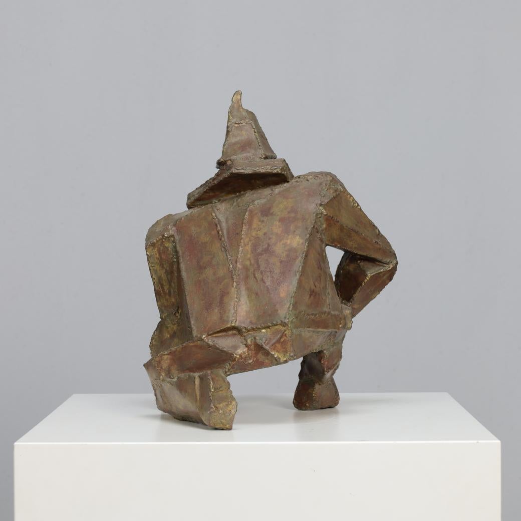 “Starke Jâan” Sculpture in Welded Steel by Louk van Meurs, Netherlands, c. 1970s In Good Condition For Sale In DE KWAKEL, NL