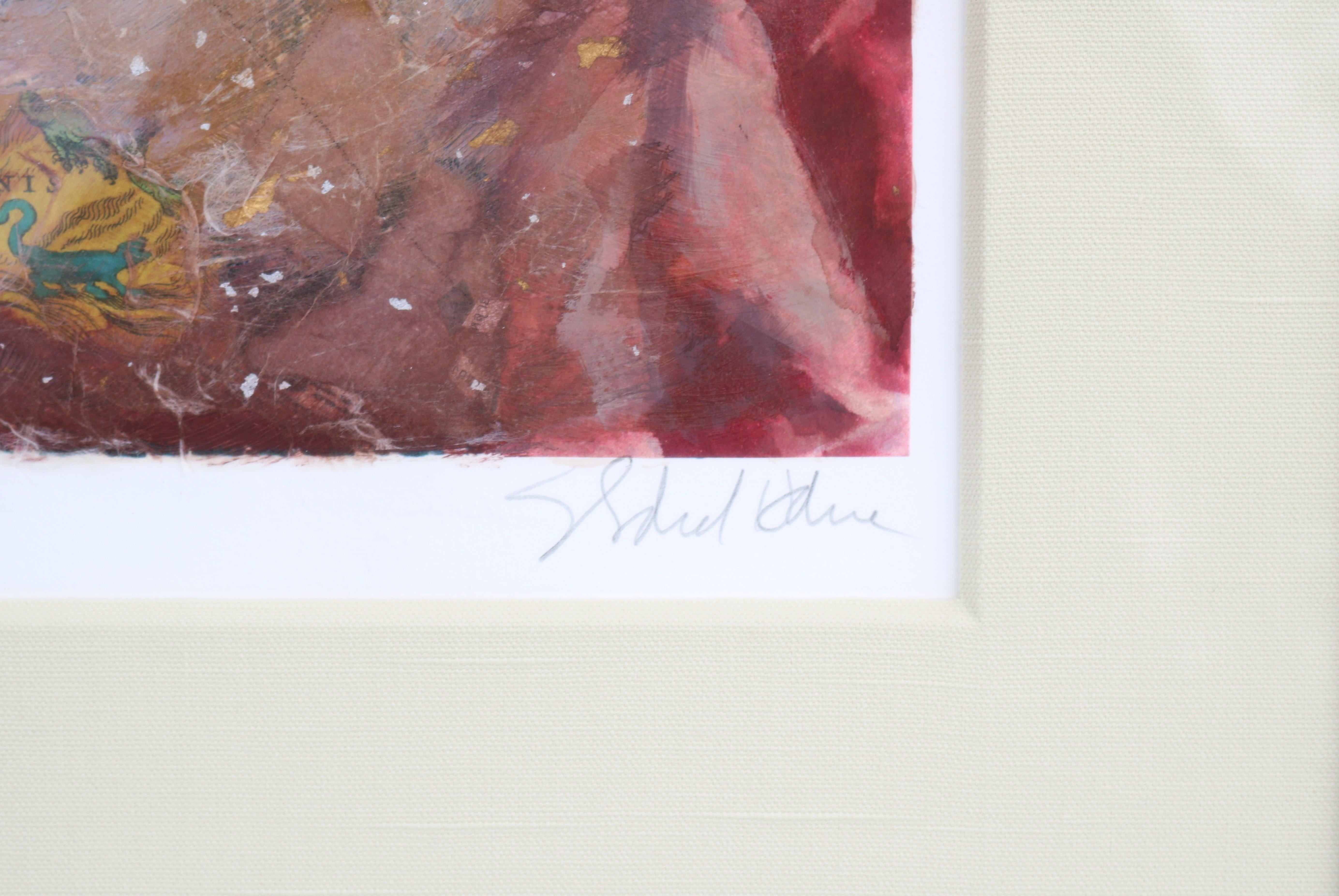 Starlie Sokol Hohne Untitled Globe Mixed Media Monoprint Kunstwerk One-of-a-Kind im Angebot 9