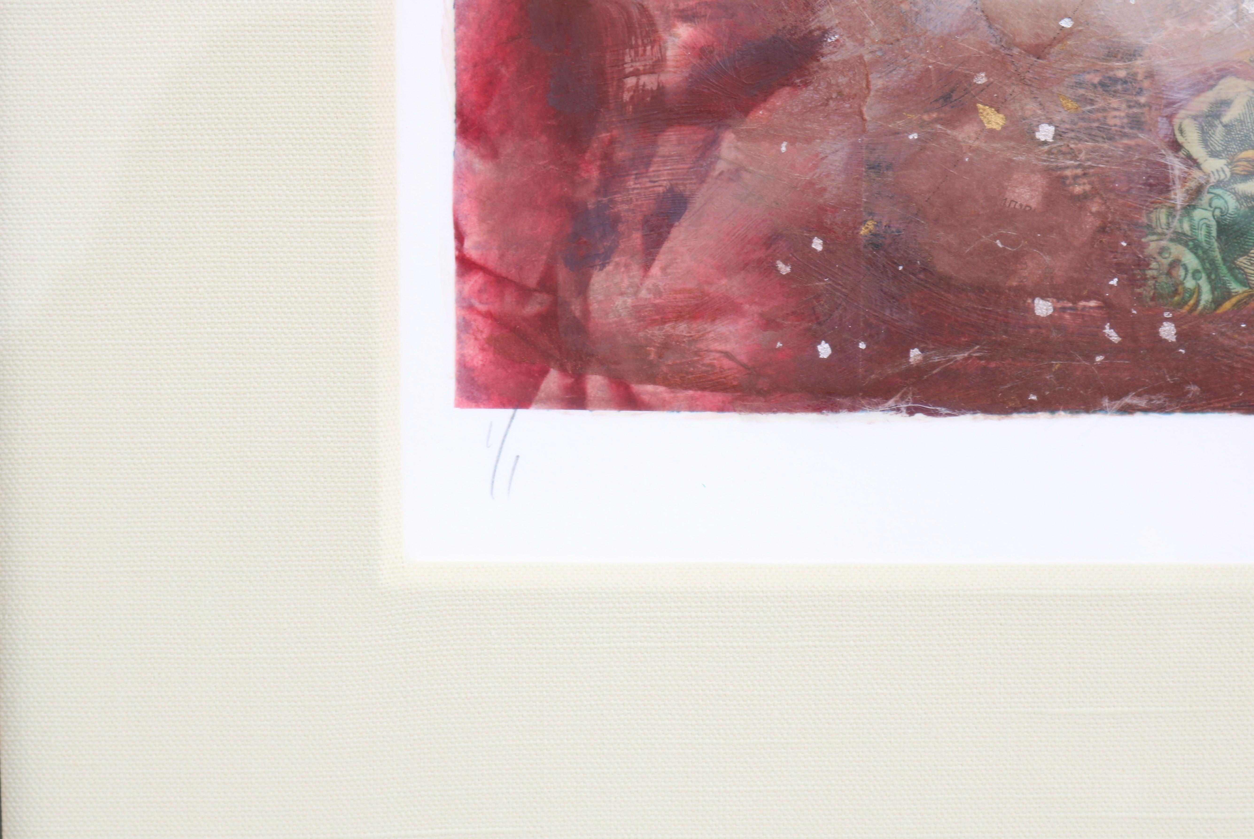 Starlie Sokol Hohne Untitled Globe Mixed Media Monoprint Kunstwerk One-of-a-Kind im Angebot 10