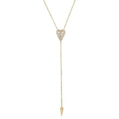 Starlight Diamond 14K (oder 18k auf Anfrage) Gelbgold Herz Lariat Halskette