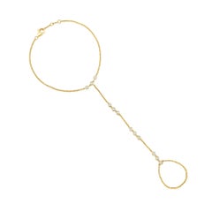 Catena a mano in oro giallo con 12 diamanti Starlight Path 14K (o 18k su richiesta)