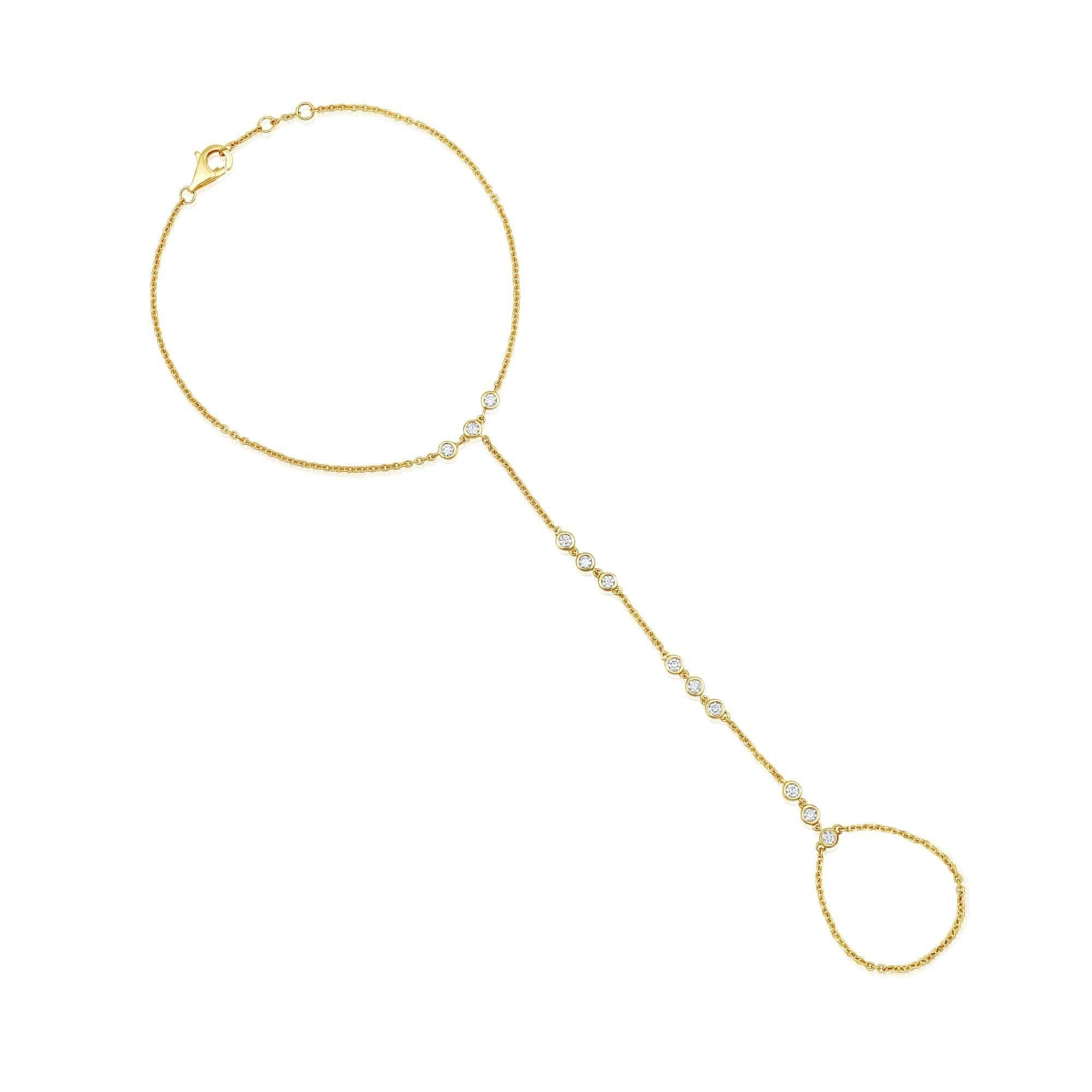 Cadena de mano Starlight Path de oro amarillo de 14 quilates y 12 diamantes