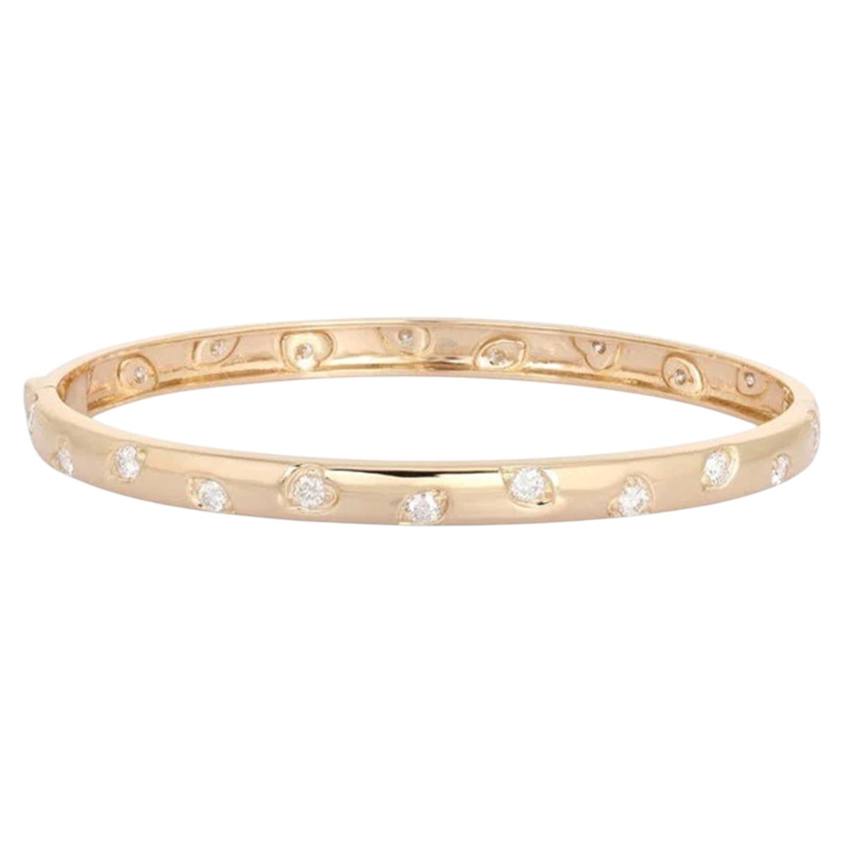 Starlit Whisper 14K (or 18k upon request) Yellow Gold Diamond Bracelet For Sale