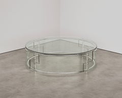 Starphire Glass and Stainless Steel Coffee Table