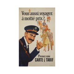 1953 Affiche originale de la SNCF par Starr - Voyager à moitié prix