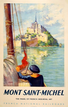 Poster originale della SNCF Le Mont Saint Michel del 1947 di Starr