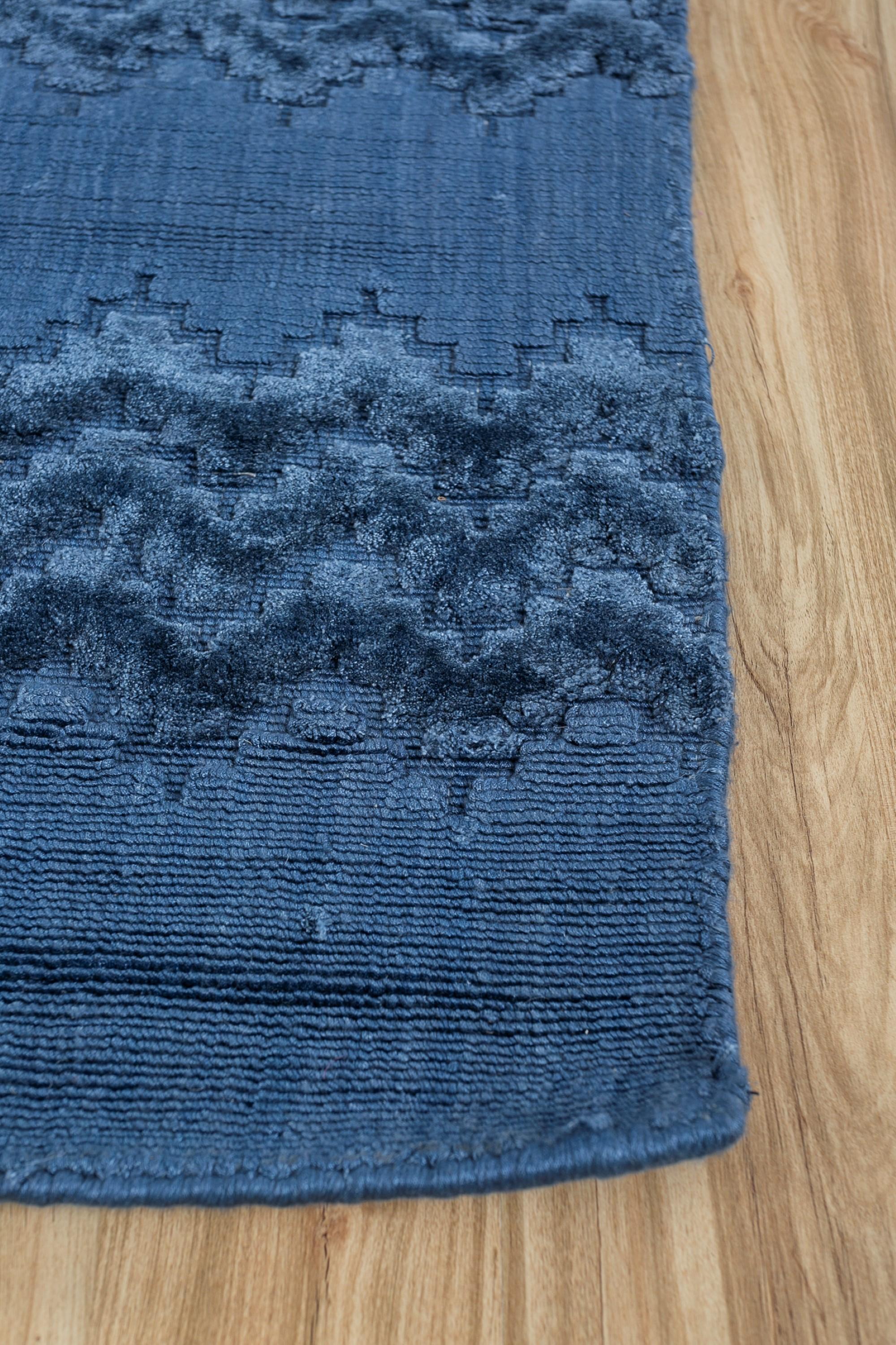 Alfombra tejida a mano Starry Dive Azul Marino y Azul Marino 180x270cm Moderno en venta