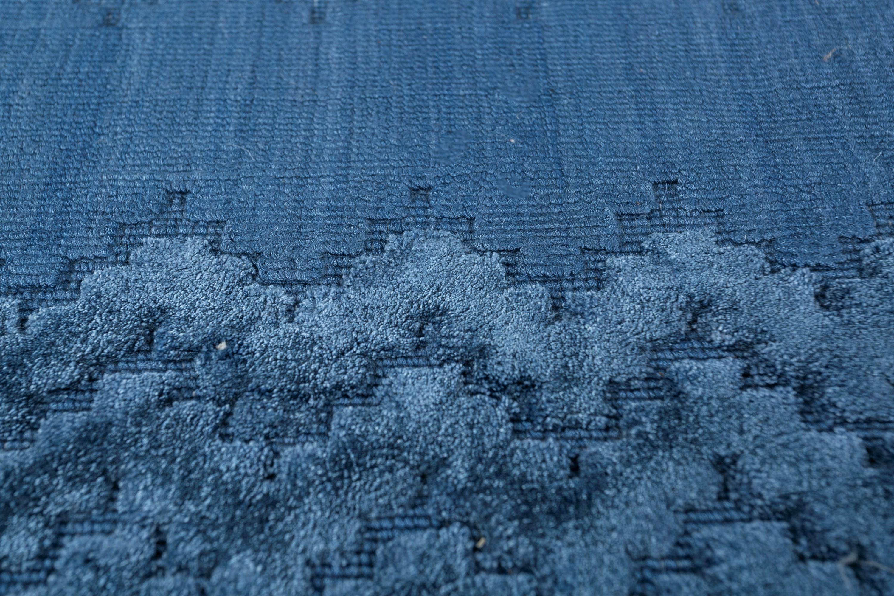Alfombra tejida a mano Starry Dive Azul Marino y Azul Marino 180x270cm Indio en venta