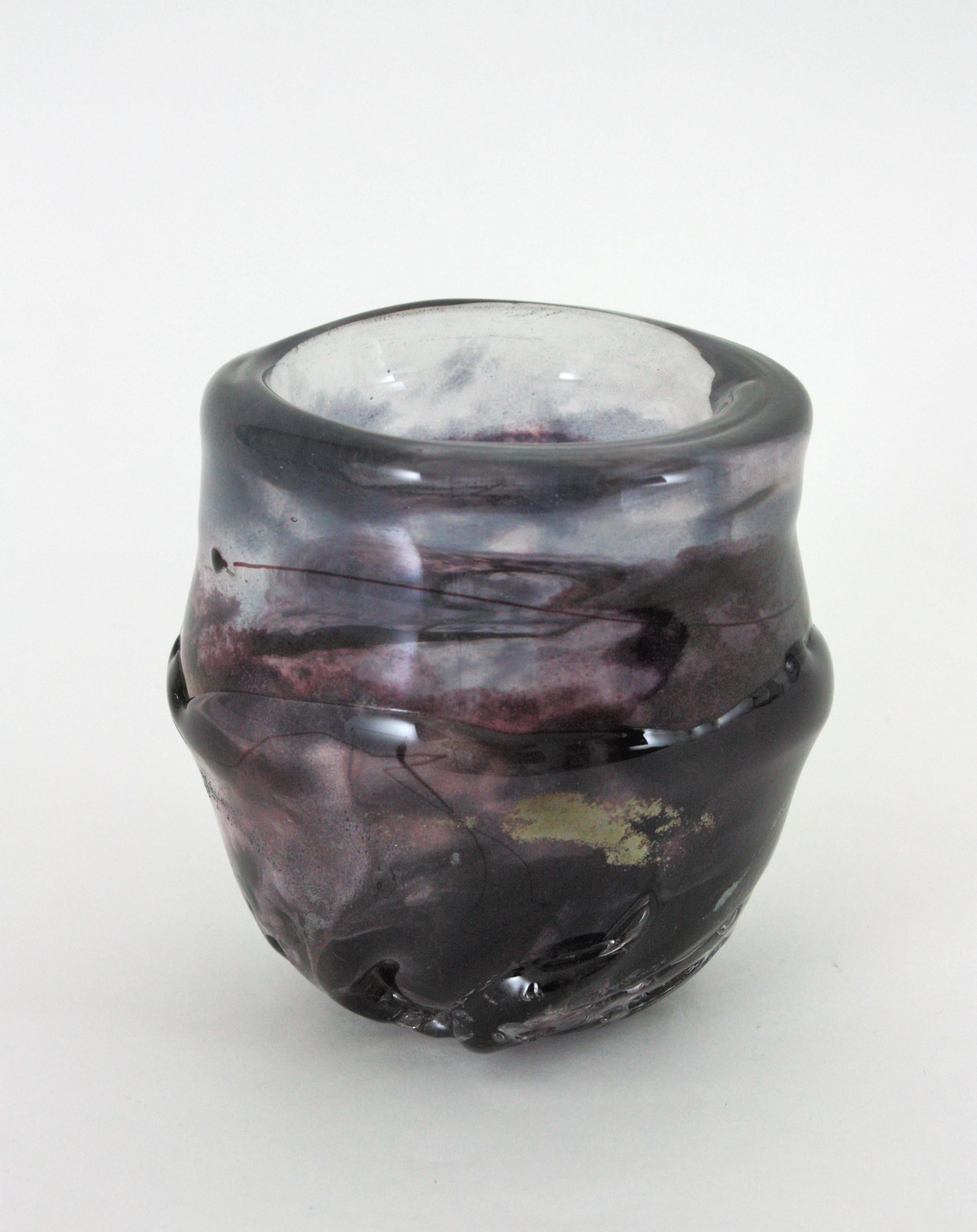 Vaso in vetro artistico di Murano Starry Night, anni '50 in vendita 2