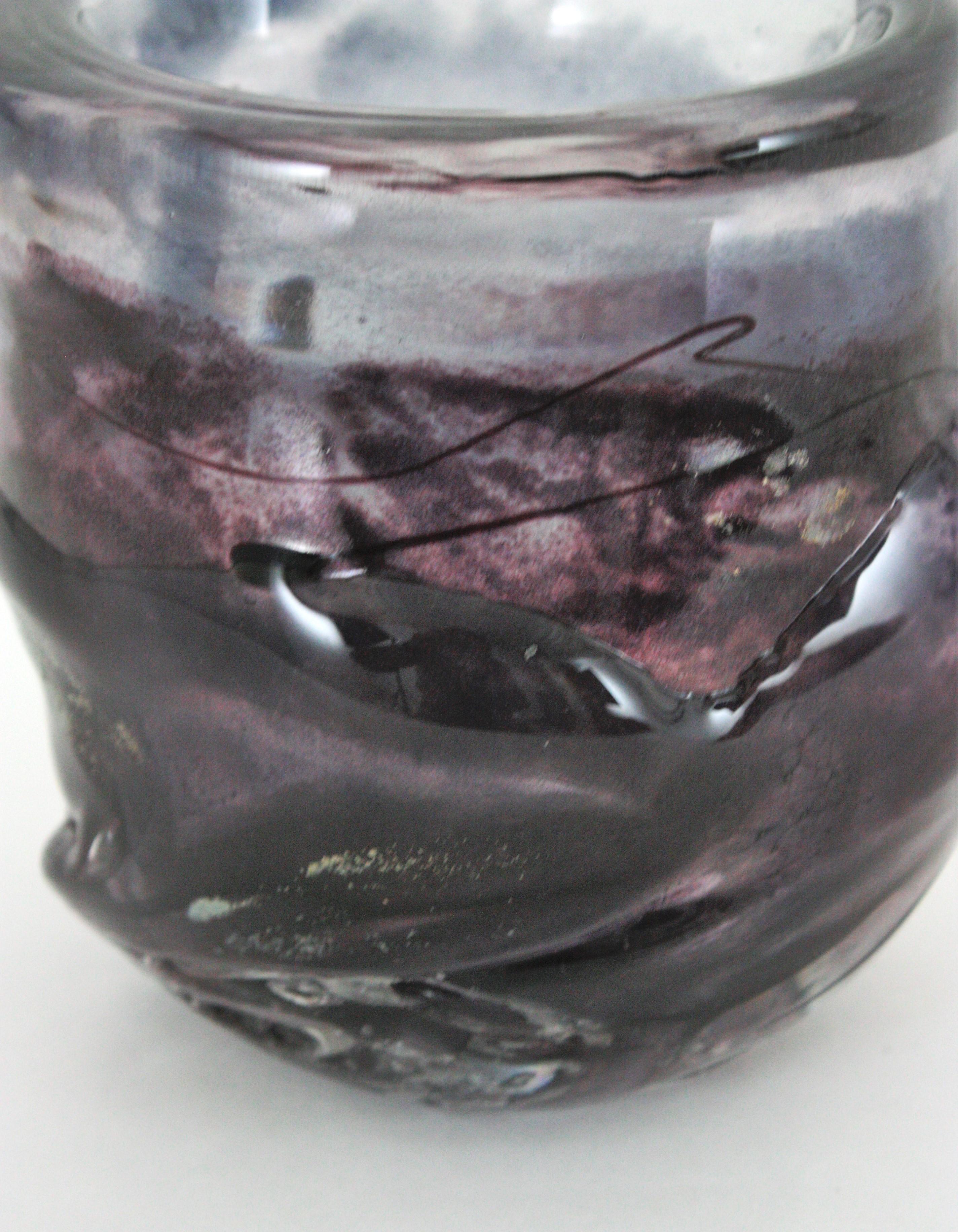 Vaso in vetro artistico di Murano Starry Night, anni '50 in vendita 4