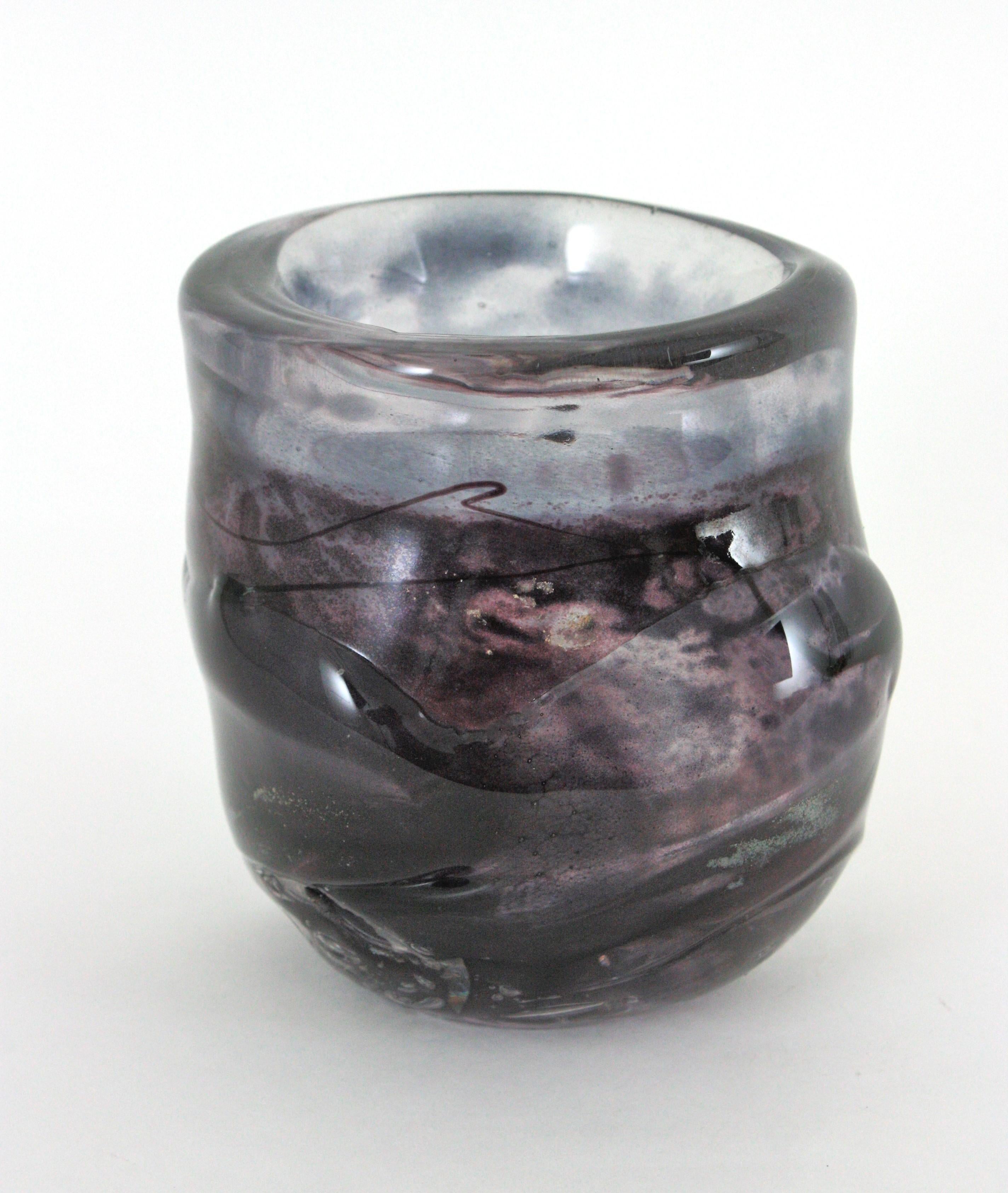 Mid-Century moderno Vaso in vetro artistico di Murano Starry Night, anni '50 in vendita