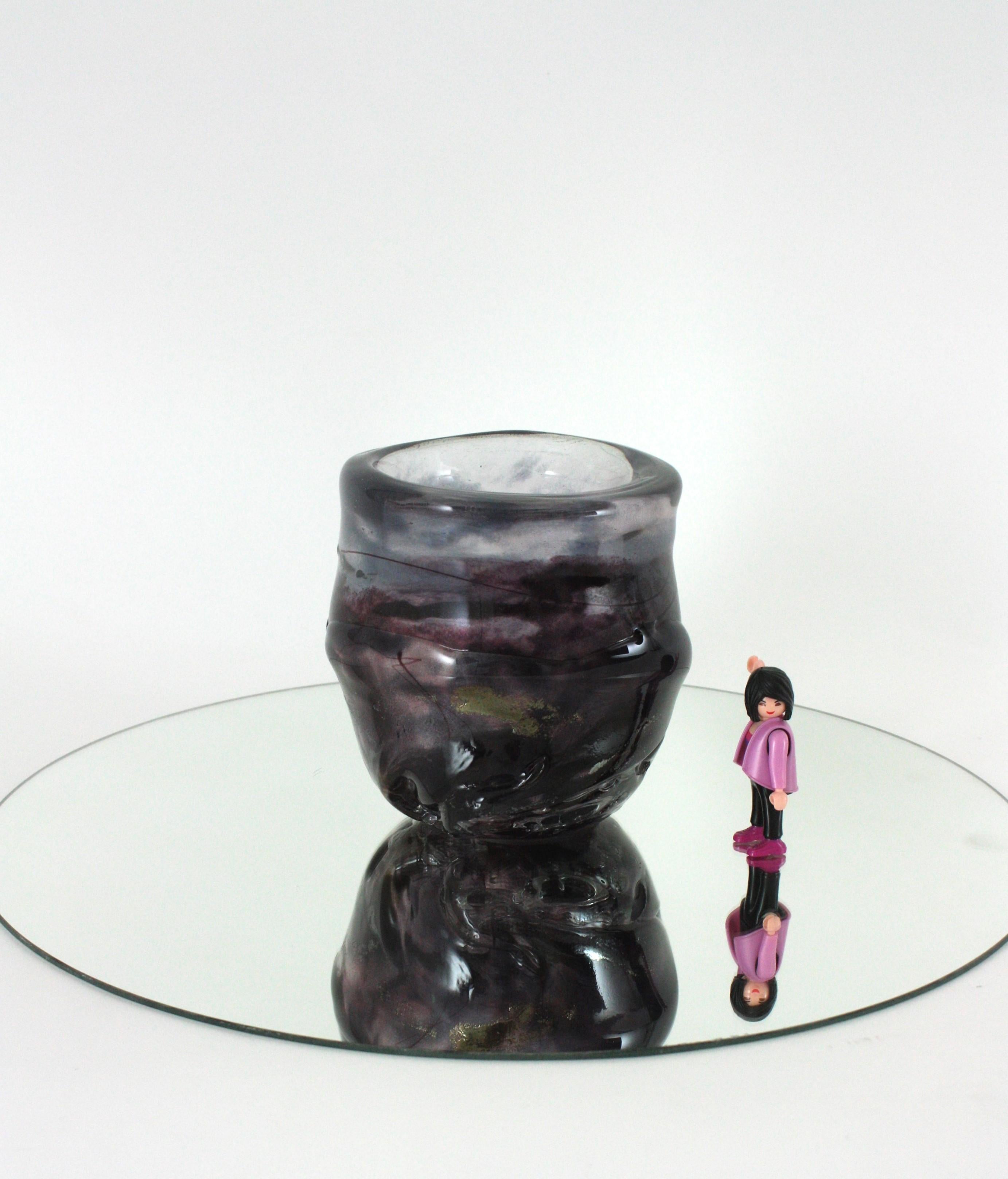 Italiano Vaso in vetro artistico di Murano Starry Night, anni '50 in vendita